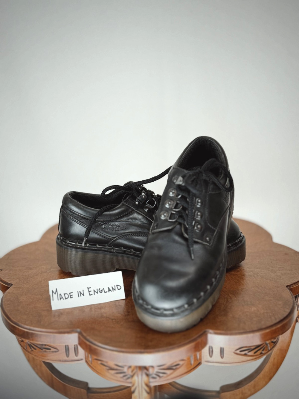 Dr. Martens MIE Black Leather Platform Oxfords UK 8 US Mens 9 Womens 10 #0109